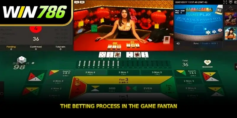 The betting process in the game Fantan